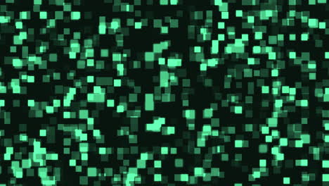 fondo de bloques luminosos parpadeantes de tono verde en movimiento