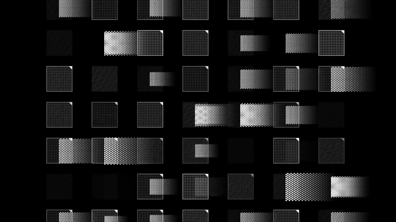 Abstract Monochromatic Grid with Shifting Halftone Patterns