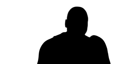 muscular silhouette of man boxing