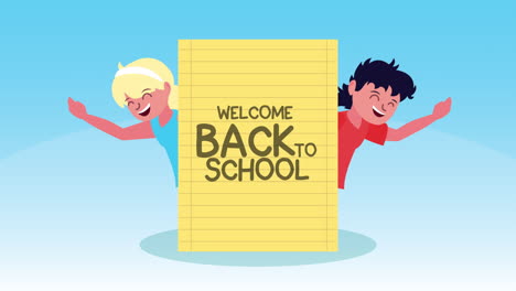 back to school illustration with kids