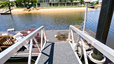 Walking along a pier towards the water