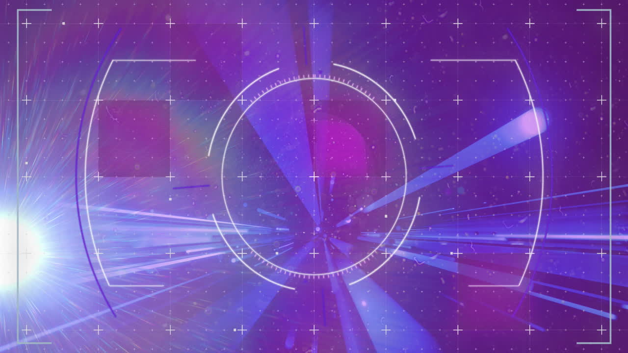 animación del procesamiento de datos y el escaneo del alcance sobre la pantalla