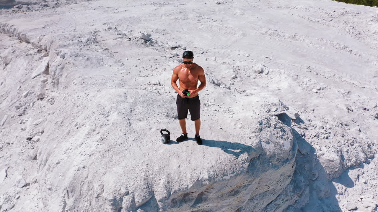 Man Working Out in a Quarry