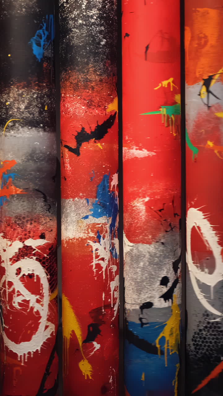 pintura de columnas verticales coloridas