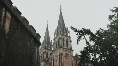 medieval cathedral with high towers