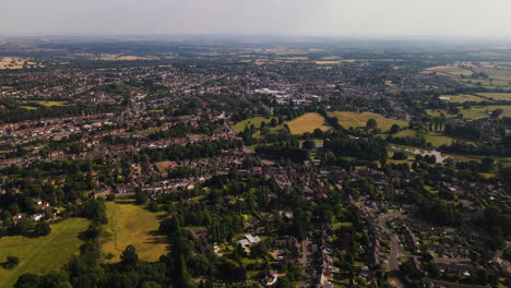 Ariel-landscape-of-town-in-England