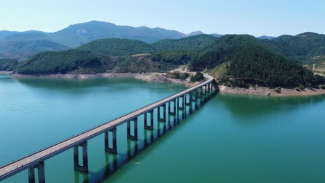 aerial record with drone from the riaño bridge in spain