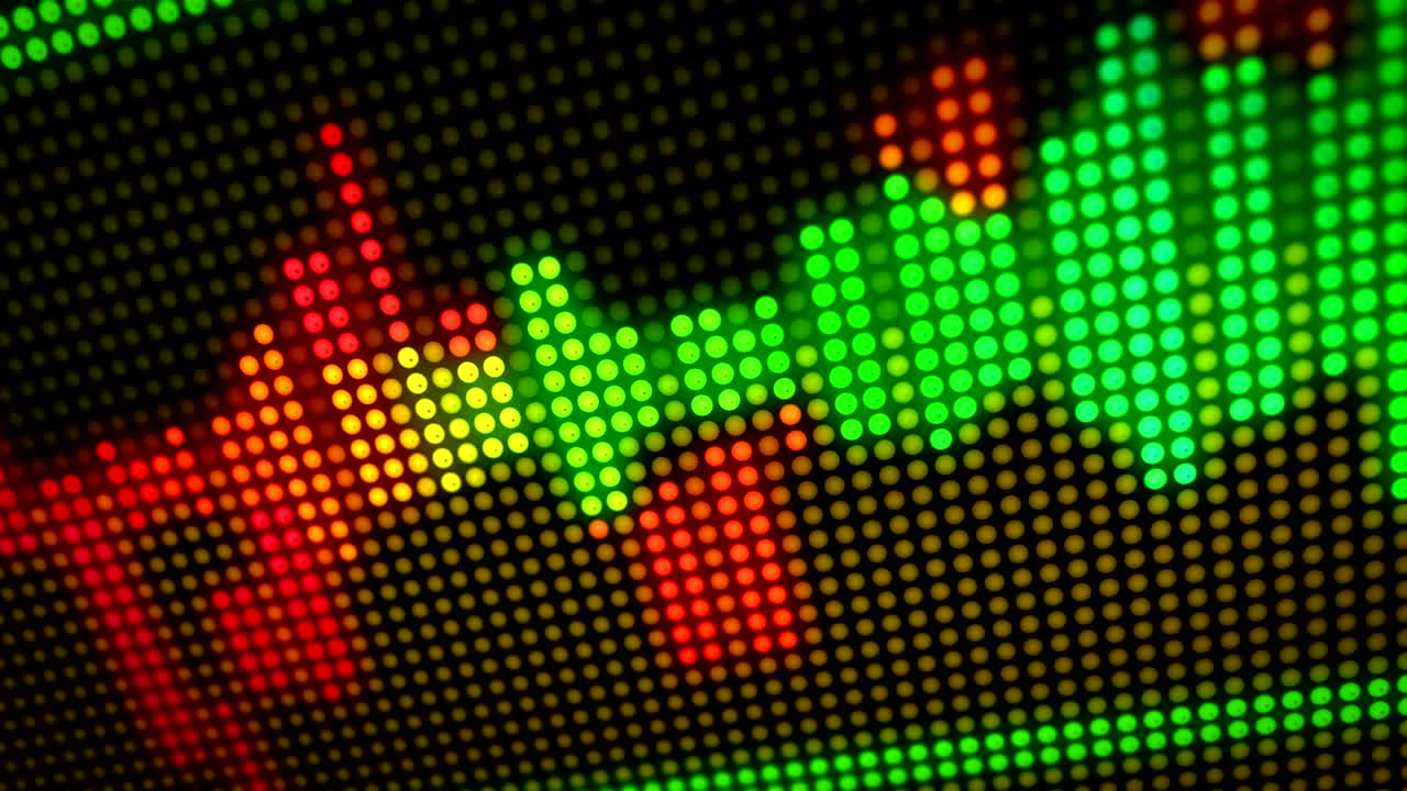 espectro de audio en una pantalla de led grande