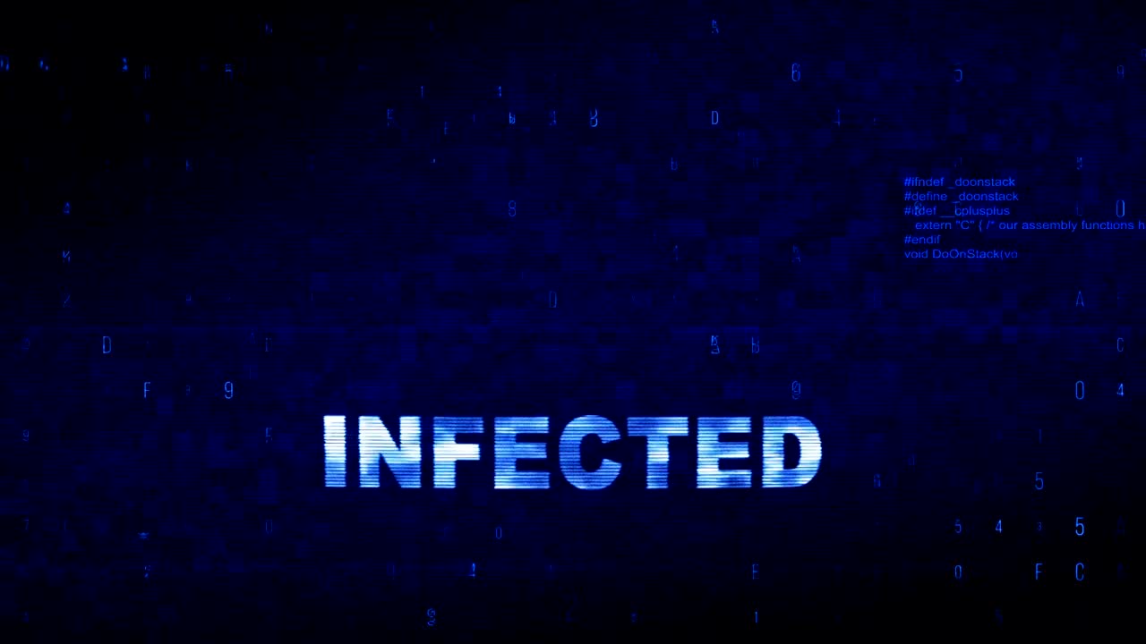 감염된 텍스트 디지털 노이즈 트릭 글리치 왜곡 효과 오류 애니메이션