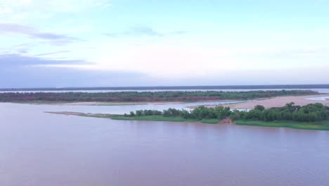 island and dry river in argentina