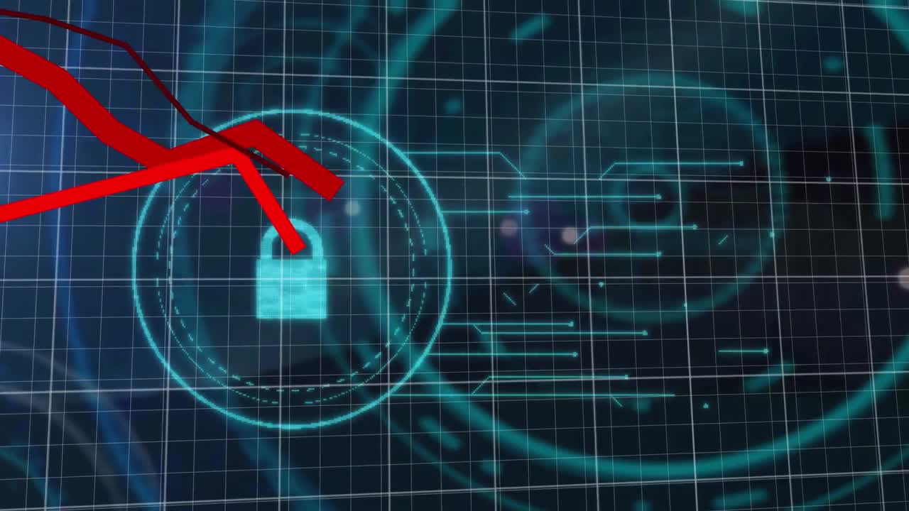 animación del procesamiento de datos sobre el icono del candado