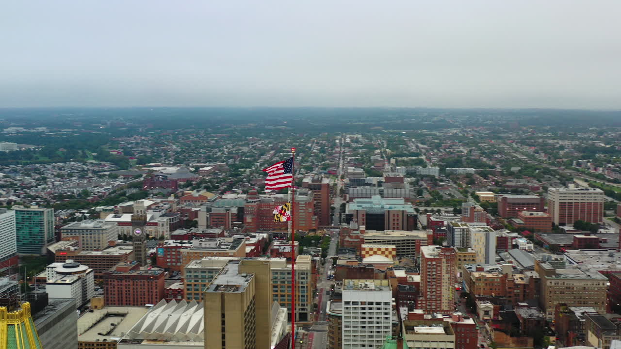 Aerial View of Baltimore, Maryland Cityscape