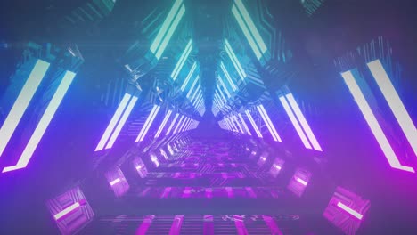 Animation-of-neon-tunnel-on-dark-background