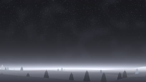 snow-covered trees under starry sky a serene winter landscape