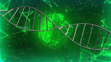 dna strand and binary coding processing scientific data in animation sequence