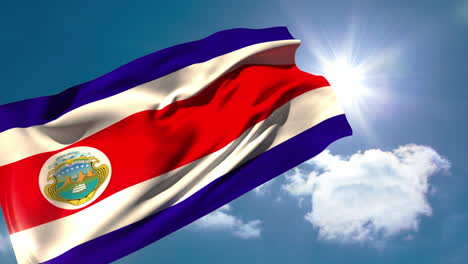 costa rica national flag waving