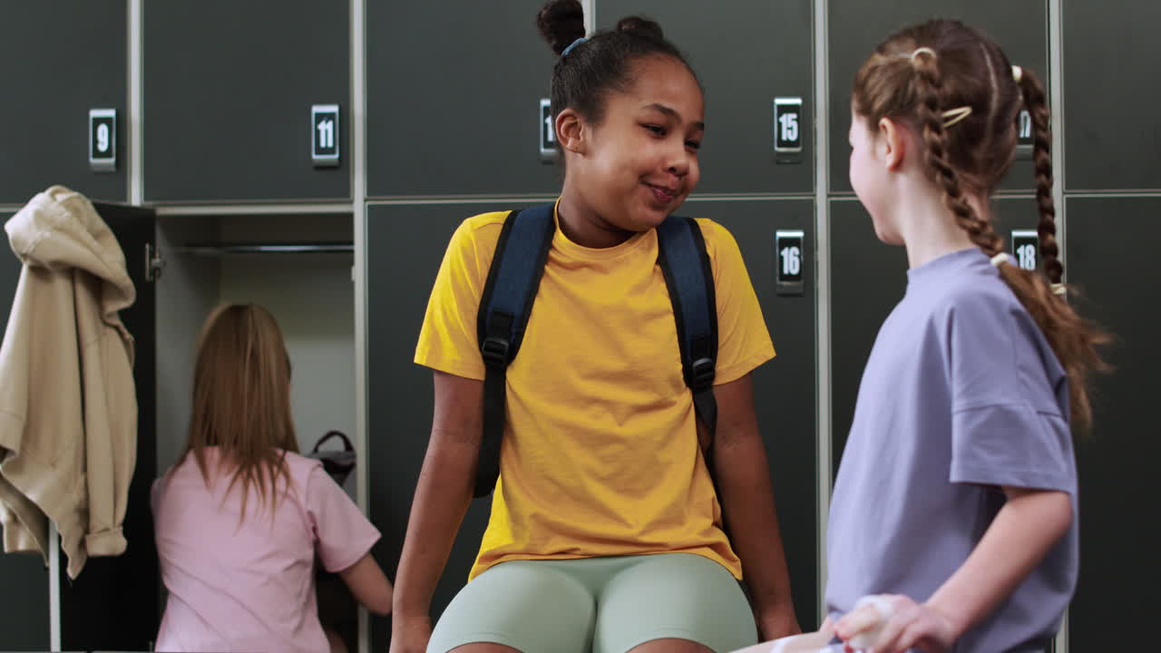 Girls talking about sports