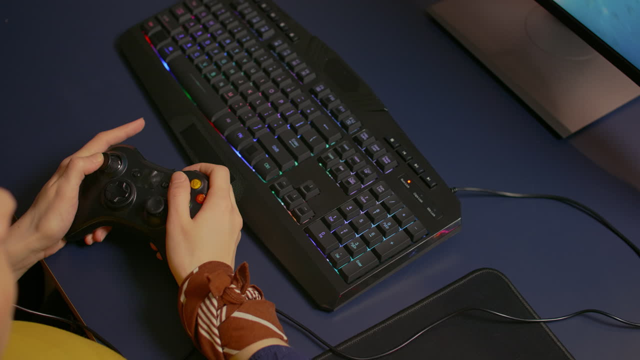 Closeup of wireless joystick and RGB