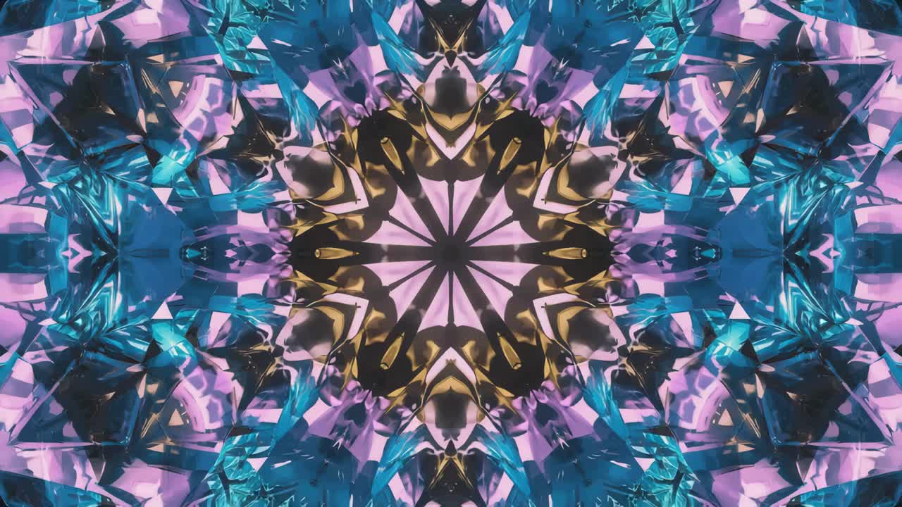 Vibrant Purple and Black Abstract Kaleidoscope Pattern