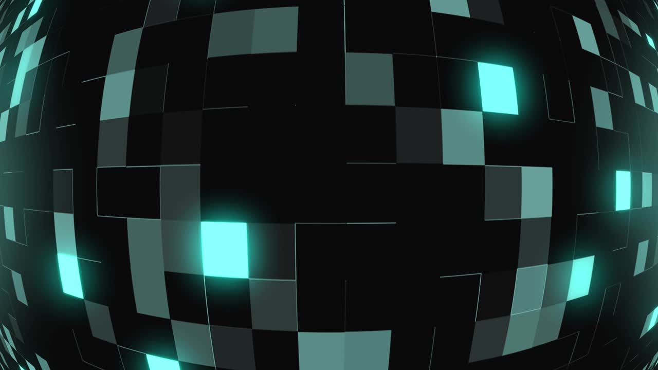 el globo giratorio con cubos brillantes de fondo. animación de bucle sin fisuras.