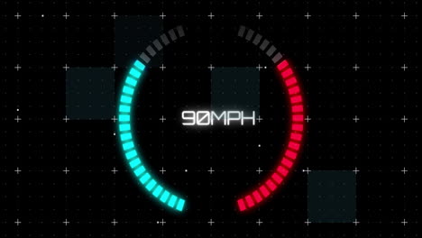 animation of speedometer and white spots on black background