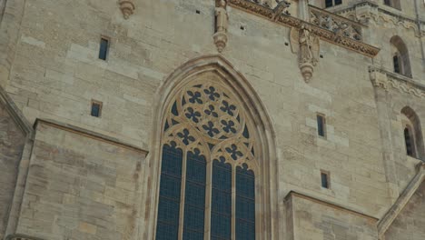 intricate gothic window design on st. stephen's cathedral, vienna