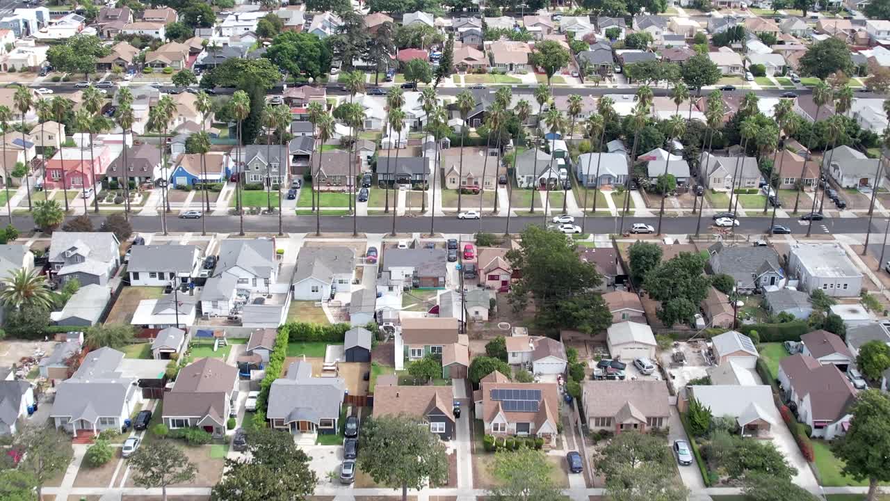 crenshaw barrio suburbano palmera vivienda carreteras vista aérea paso elevado