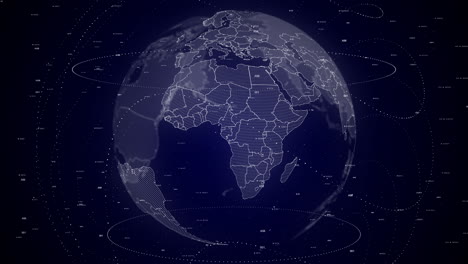 digital globe rotating, zooming in on republic of the congo country