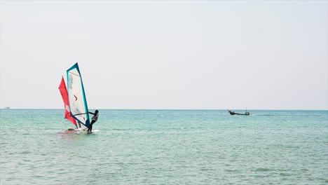 windsurfing on a beautiful day