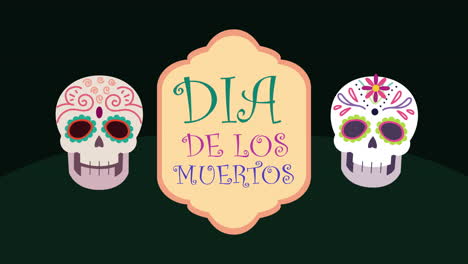 dia de los muertos illustration with sugar skulls