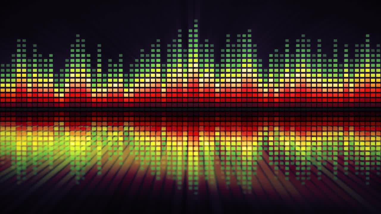 Digital Audio Equalizer with Moving Bars and Reflection