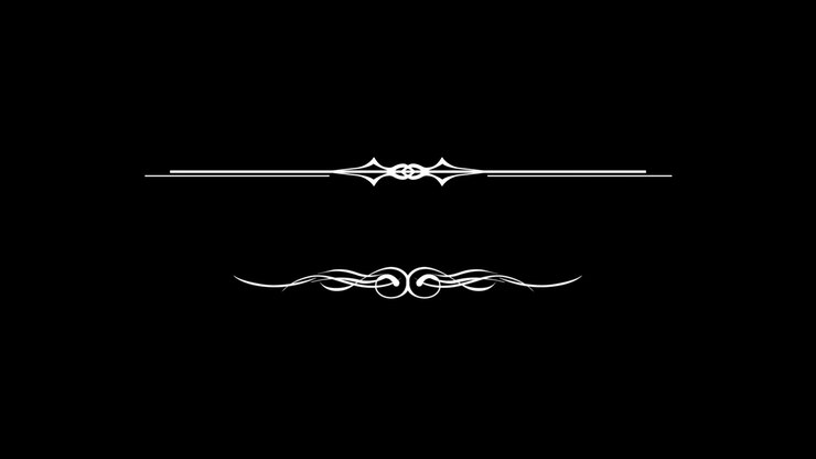 Animated Decorative Flourish Divider on Black Background