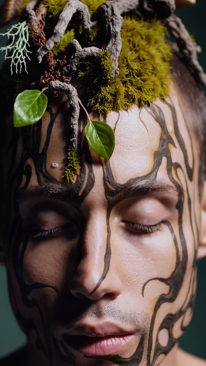 Trucco artistico per il viso ispirato alla natura
