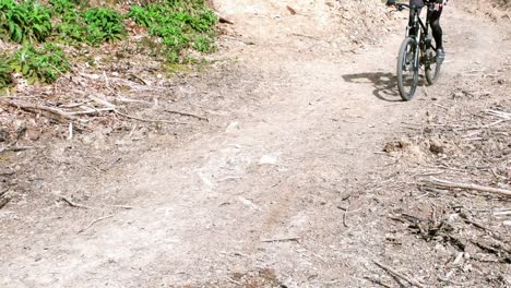 mountain biker riding bicycle