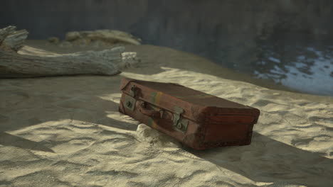 vintage suitcase in the desert