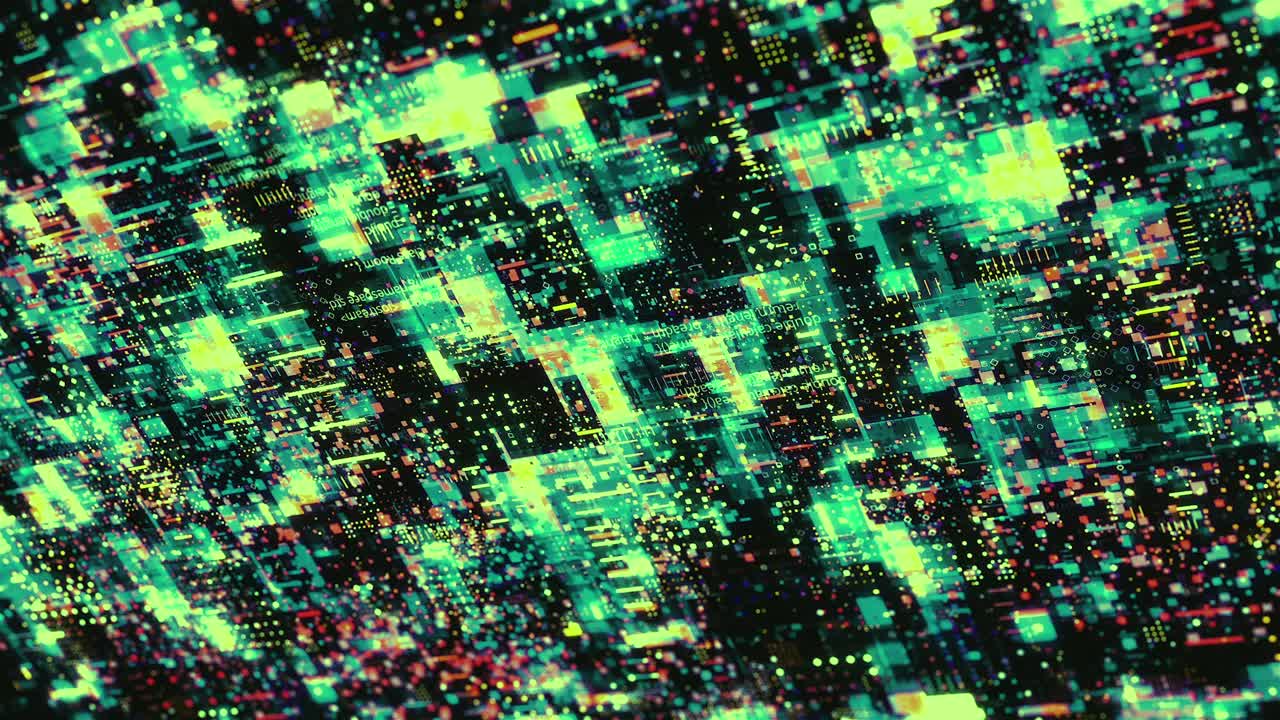 arte digital abstracto con patrón de placa de circuitos brillantes