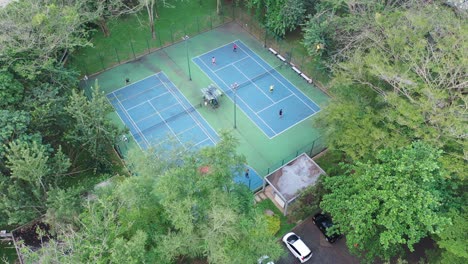 tennis court aerial view