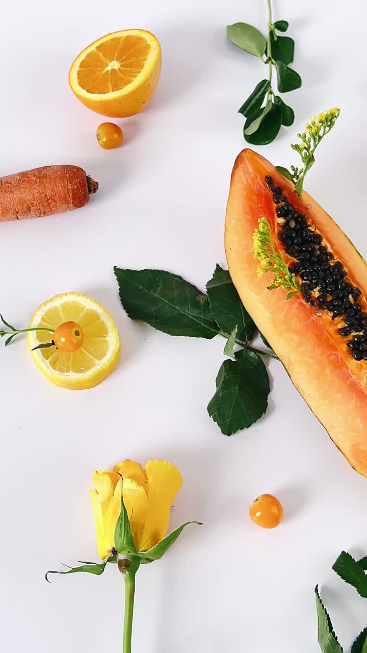 Fresh Papaya and Fruit Arrangement