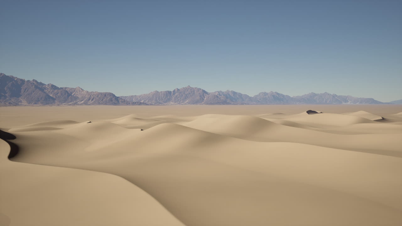 사막의 모래 언덕과 산들