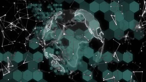 Animation-of-globe,-data-processing-over-scopes-scanning