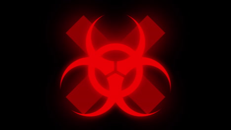 red virus symbol on cross with interferences