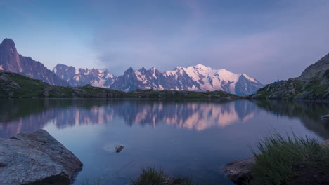 sunset seen from lake des cheserys, chamonix