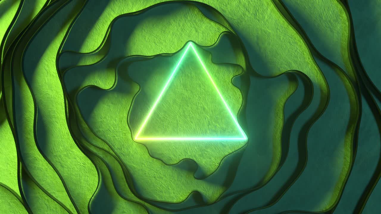 diseño de triángulo de neón verde abstracto