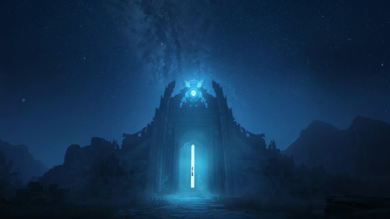 A Mysterious Gateway at Night