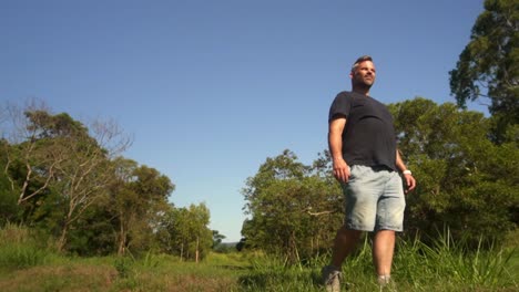 man walking nature track power shot.