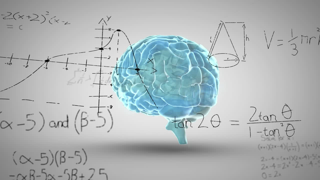 animación del cerebro con matemáticas científicas