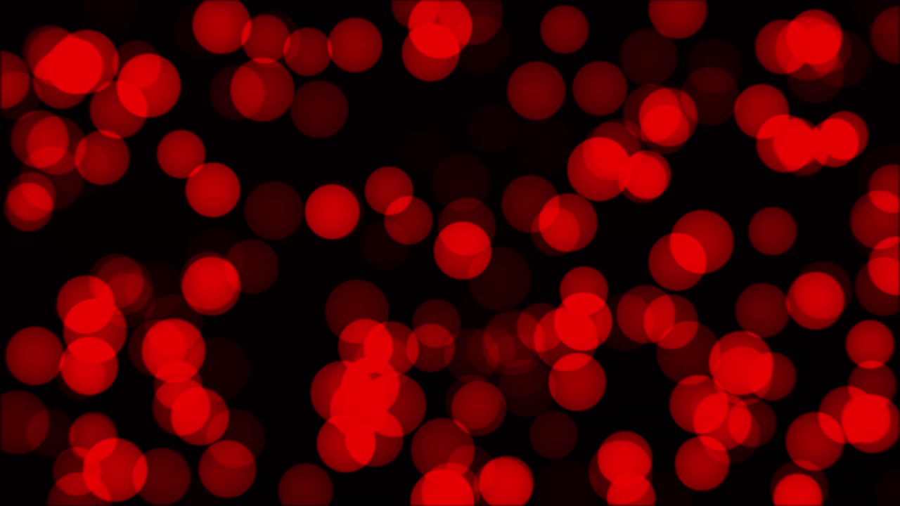 animación de círculos rojos desfocados bokeh ligero