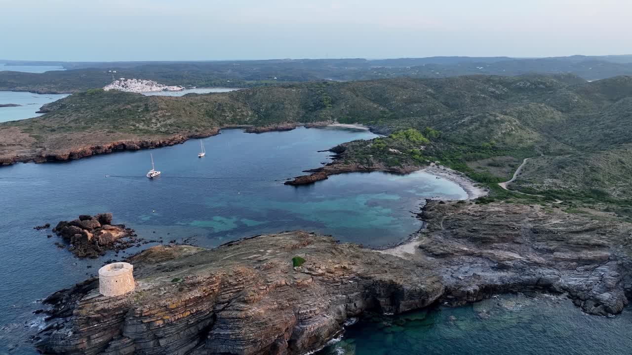 Aerial View of a Scenic Coastal Landscape with Turquoise Waters