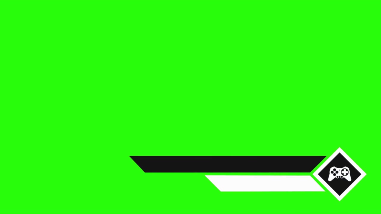 Animated Lower Third Graphic with Game Controller Icon on Green Screen