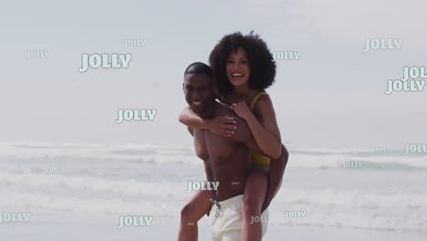 Animation-Eines-Lustigen-Textes-über-Einem-Afroamerikanischen-Paar-Am-Strand